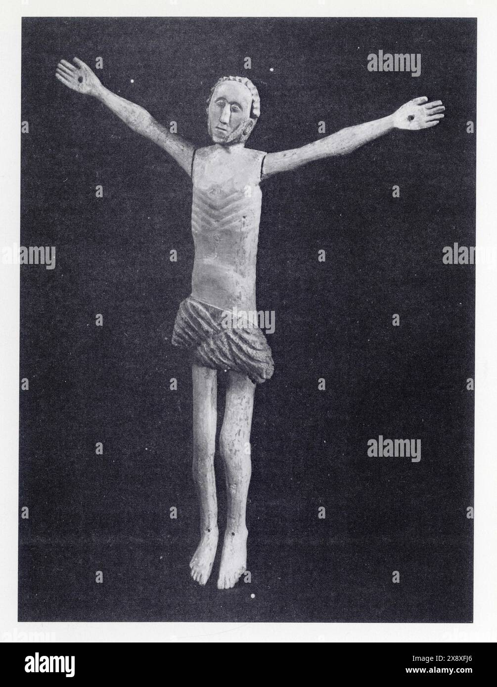 Kruzifix. Bois polychrome. Limousin. XVII-XIXe siècle Stockfoto