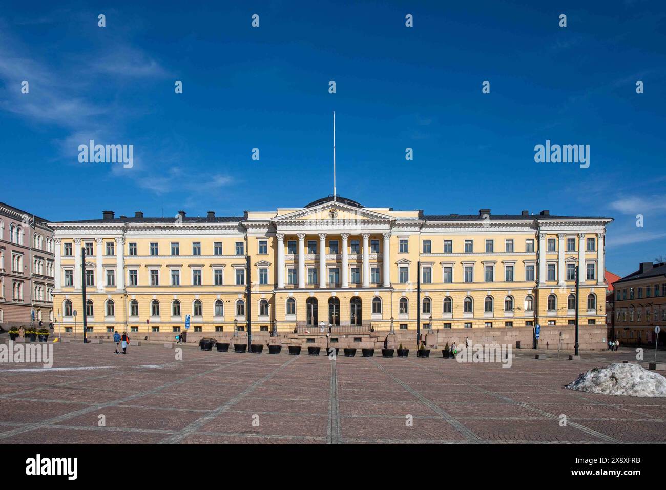 Valtioneuvoston linna oder Senaatintalo oder Regierungspalast am Senatsplatz im Bezirk Kruununhaka in Helsinki, Finnland Stockfoto