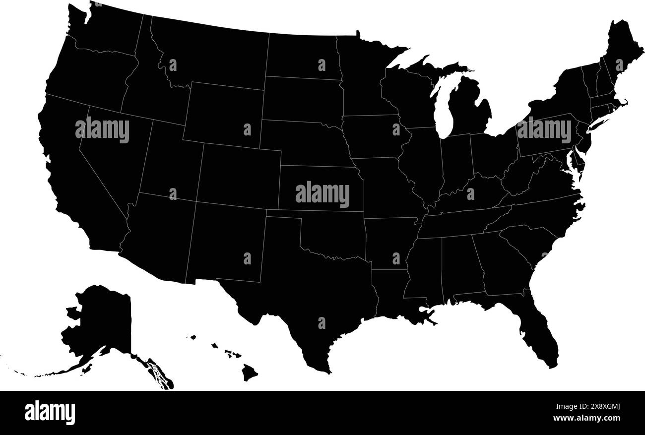 Vektor der Länderkarte USA Stock Vektor