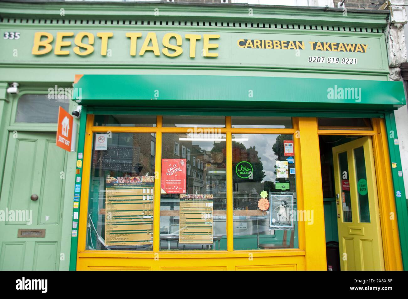 Vielfalt, Bester Geschmack, Karibisches Takeaway, Caledonian Road, Islington, London, Großbritannien Stockfoto