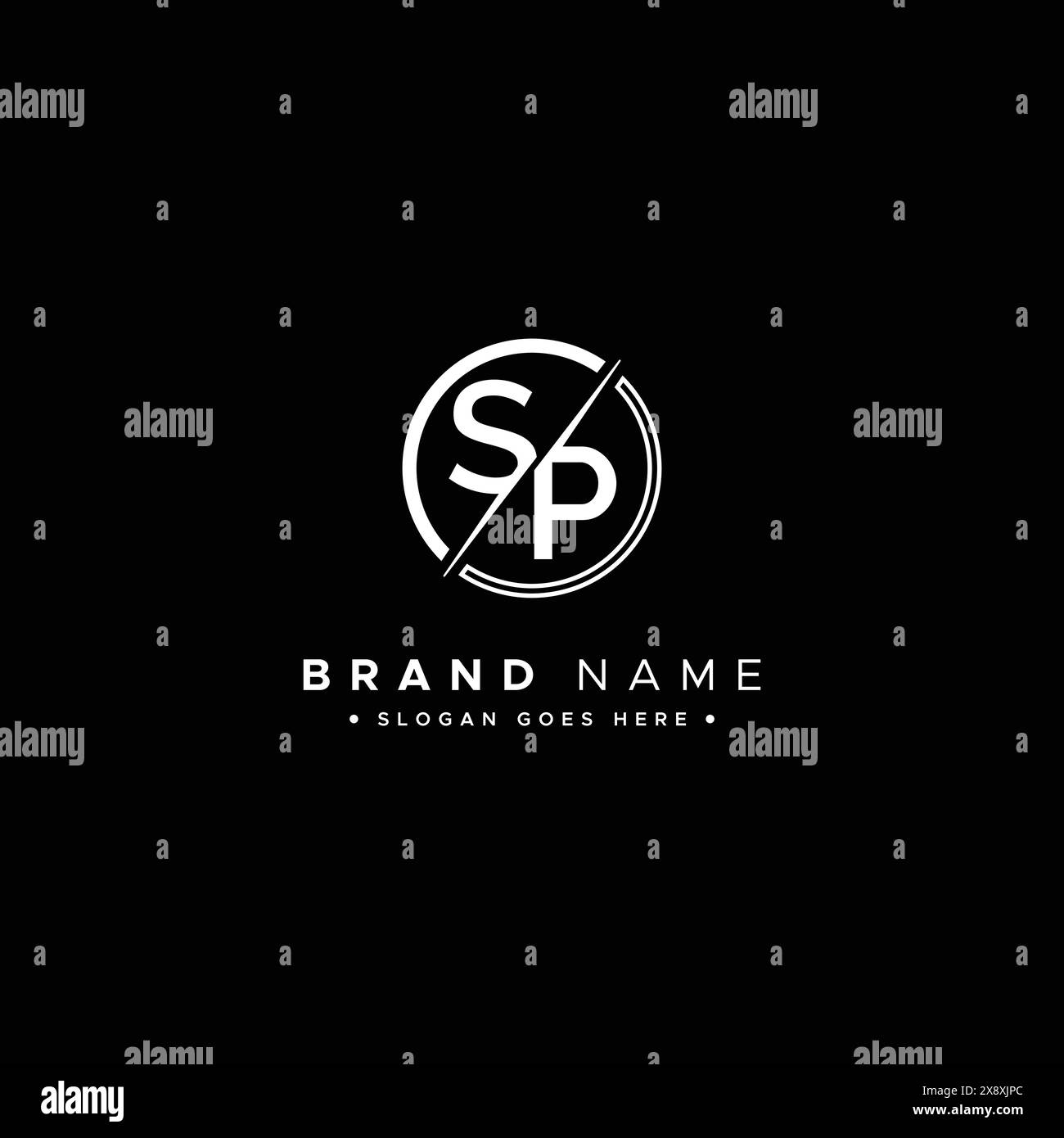 Kreatives Logo für Initialen SP im Monogrammstil – Vektorvorlage für Anfangsbuchstaben S und P Stock Vektor