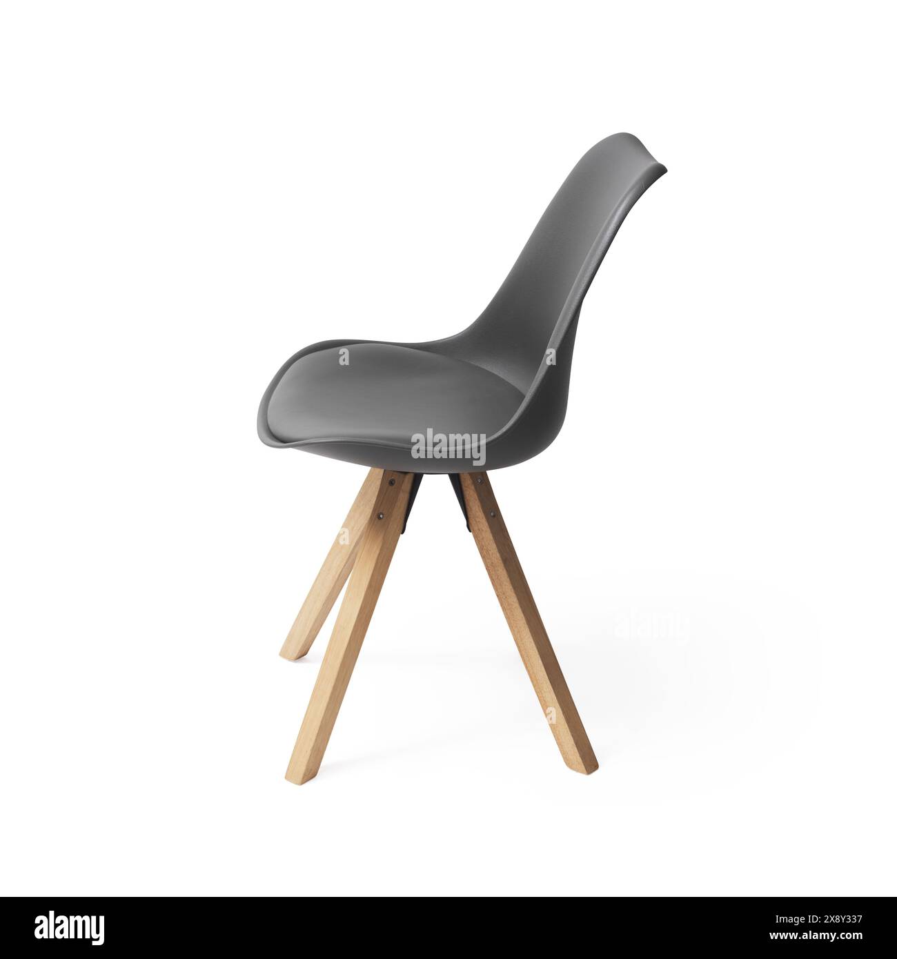 Moderner ergonomischer Stuhl isoliert auf weißem Hintergrund, Innendesign-Konzept Stockfoto