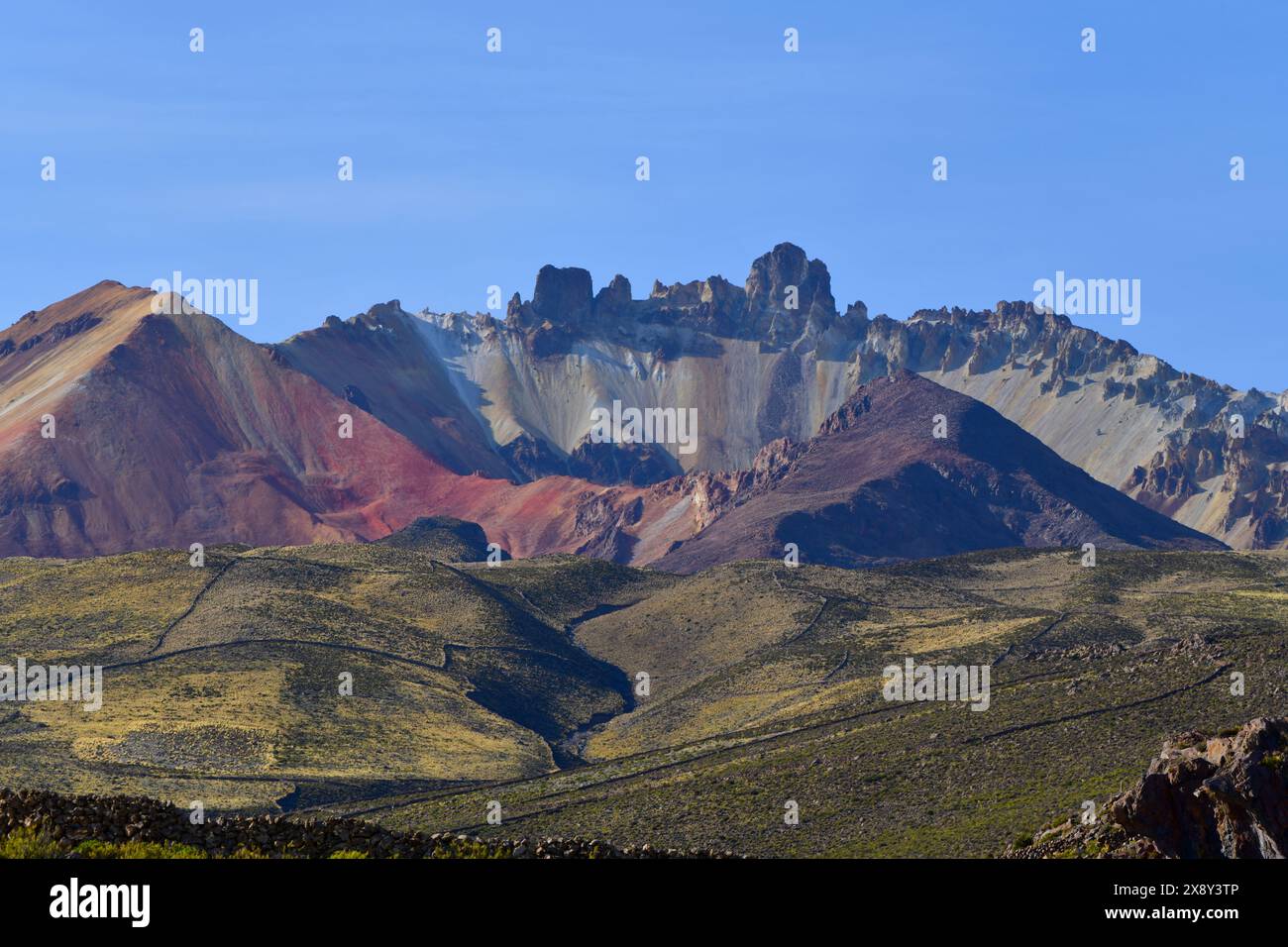 Details zum Vulkan Tunupa. Coqueza, Uyuni, Bolivien Stockfoto