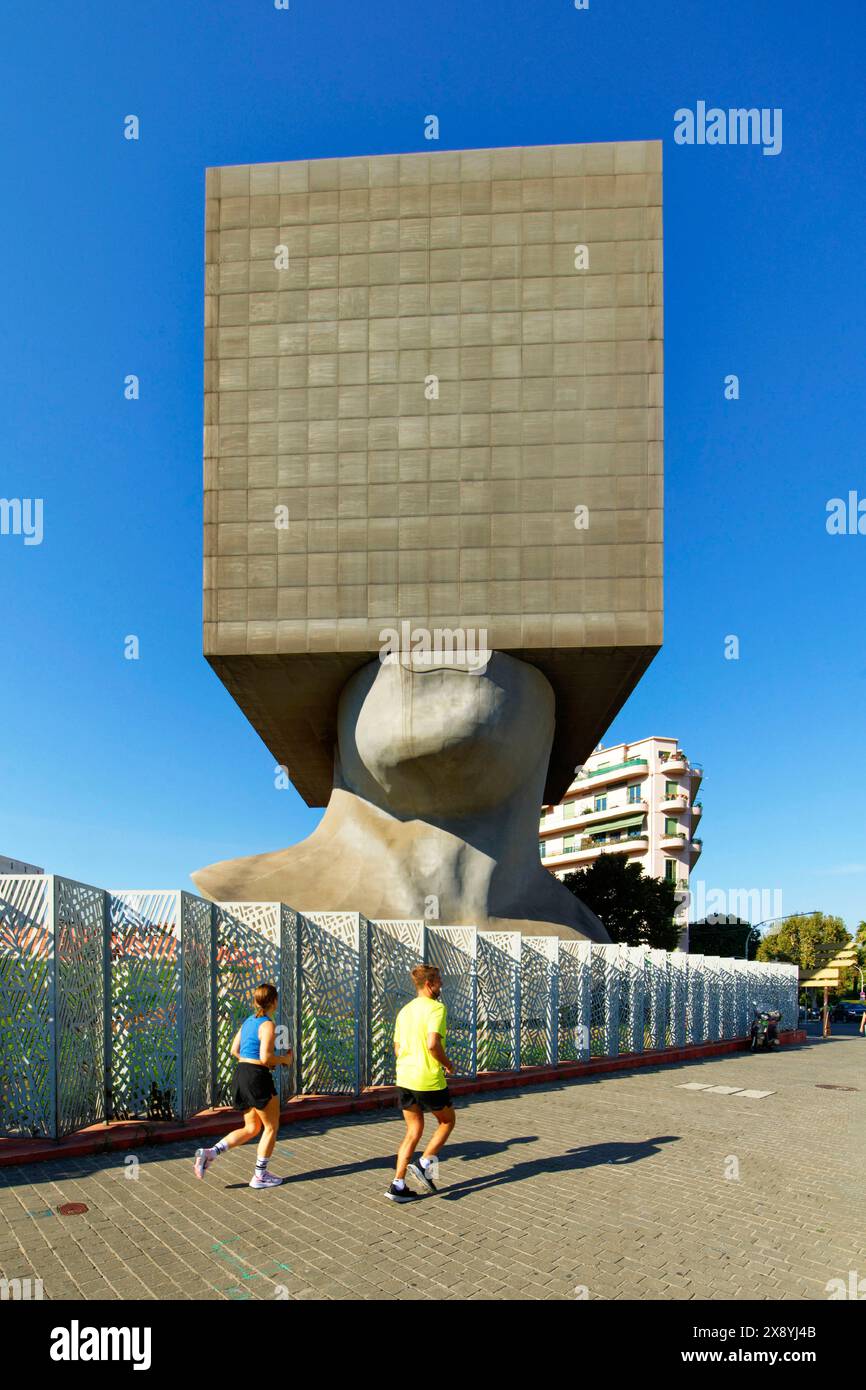 Frankreich, Alpes Maritimes, Nizza, von der UNESCO zum Weltkulturerbe erklärt, Altstadt, Tete Carree (quadratischer Kopf), monumentale Skulptur, in der sich die Stadt befindet Stockfoto