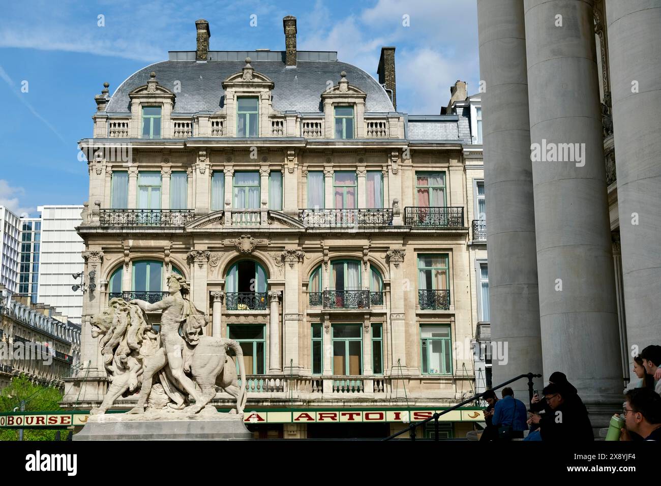 Belgien, Brüssel, Place de la Bourse, Grand Cafe Stockfoto