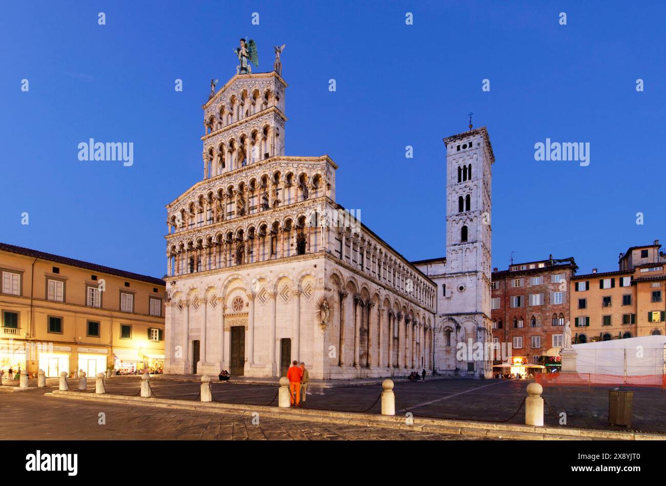 Italien, Toskana, Lucca, Piazza San Michele, San Michele in Foro Kirche Stockfoto
