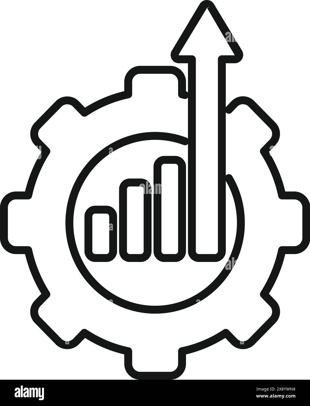 Business Success Concept (Konzept des Geschäftserfolgs), dargestellt durch ein steigendes Symbol für das Wachstum. Fortschritt. Und Verbesserung der Effizienz und Produktivität in der Unternehmensbranche mit Schwerpunkt auf Analysen. Investitionen Stock Vektor