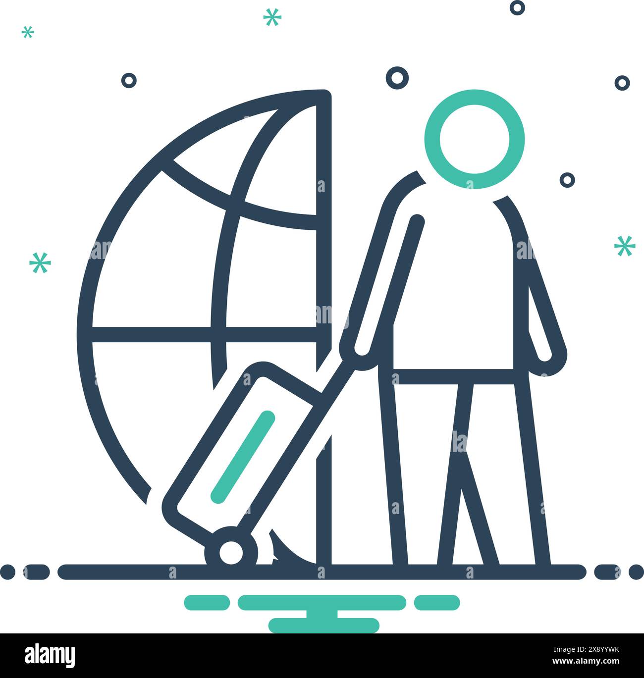 Symbol für Einwanderer, Reisen Stock Vektor
