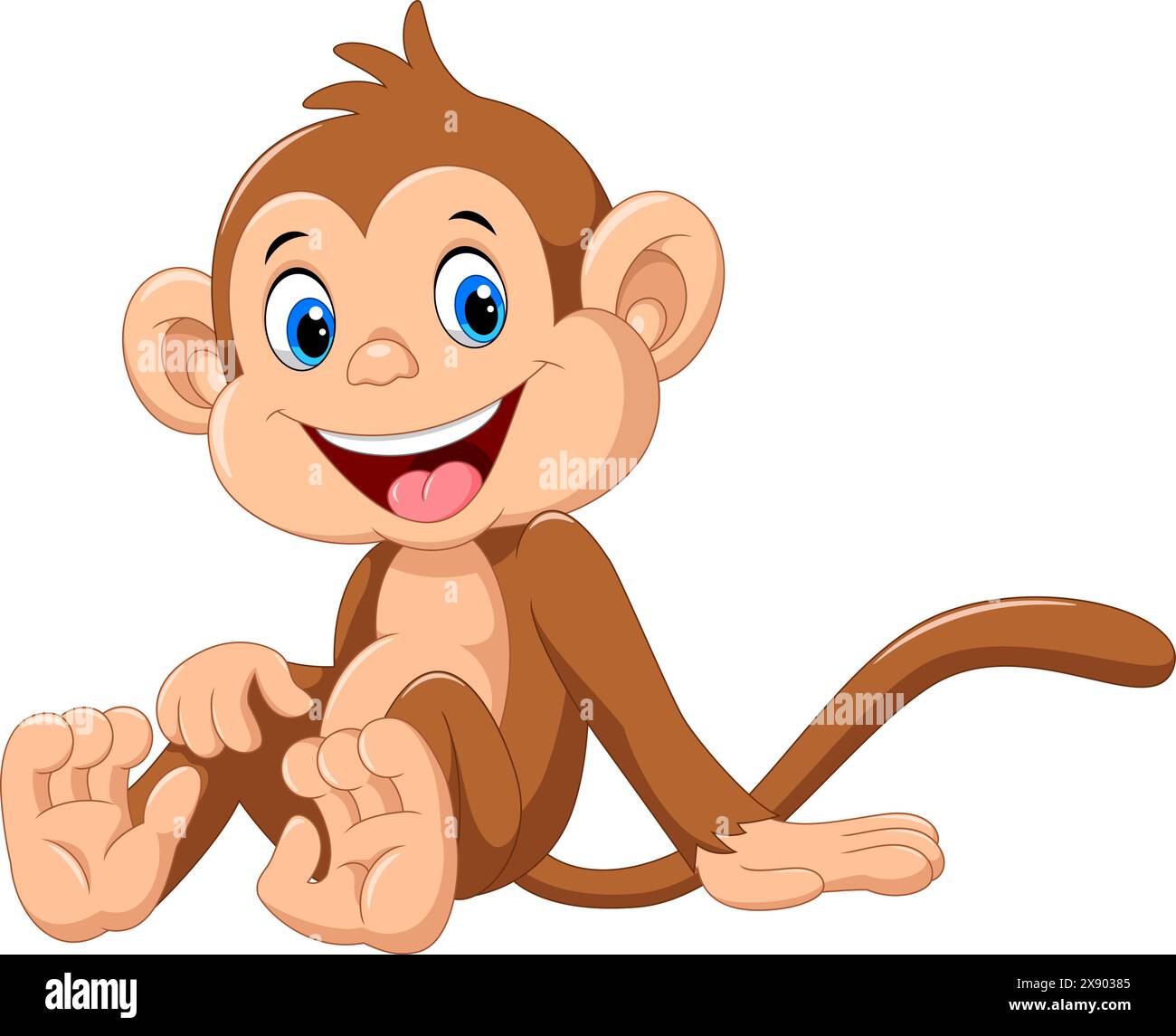 Lustige Affen-Cartoon-Vektor-Illustration auf weißem Hintergrund Stock Vektor