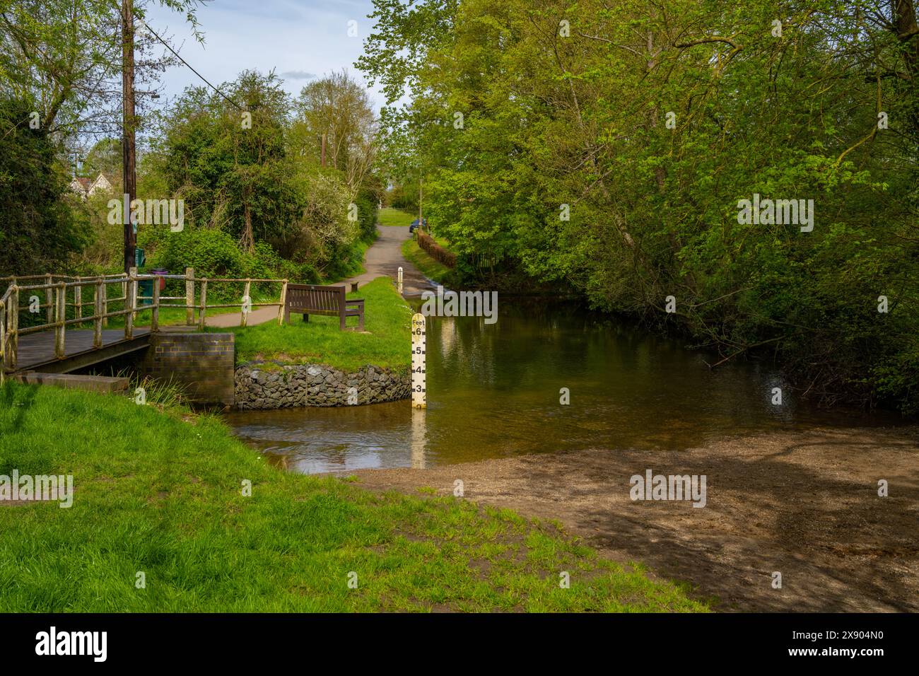Ford am Fluss Ter bei Terling Essex Stockfoto