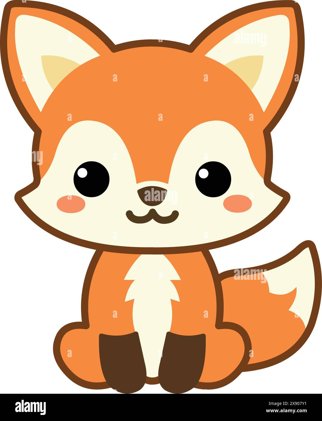 Süßer Fuchs im Kawaii-Stil Stock Vektor
