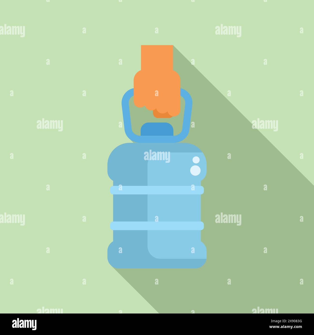 Abbildung eines flachen Symbols mit einer blauen Propangasflasche und einem Ventil oben Stock Vektor
