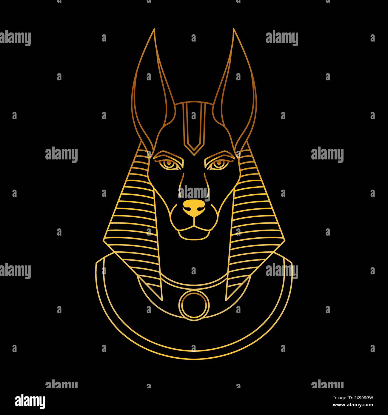 Anubis, der Gott des alten Ägypten. Stock Vektor