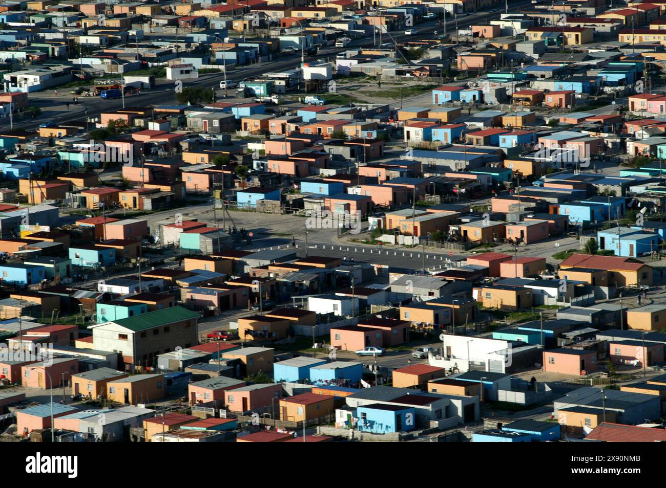 Neue Wohnsiedlung, Cape Flats Township Area. Stockfoto