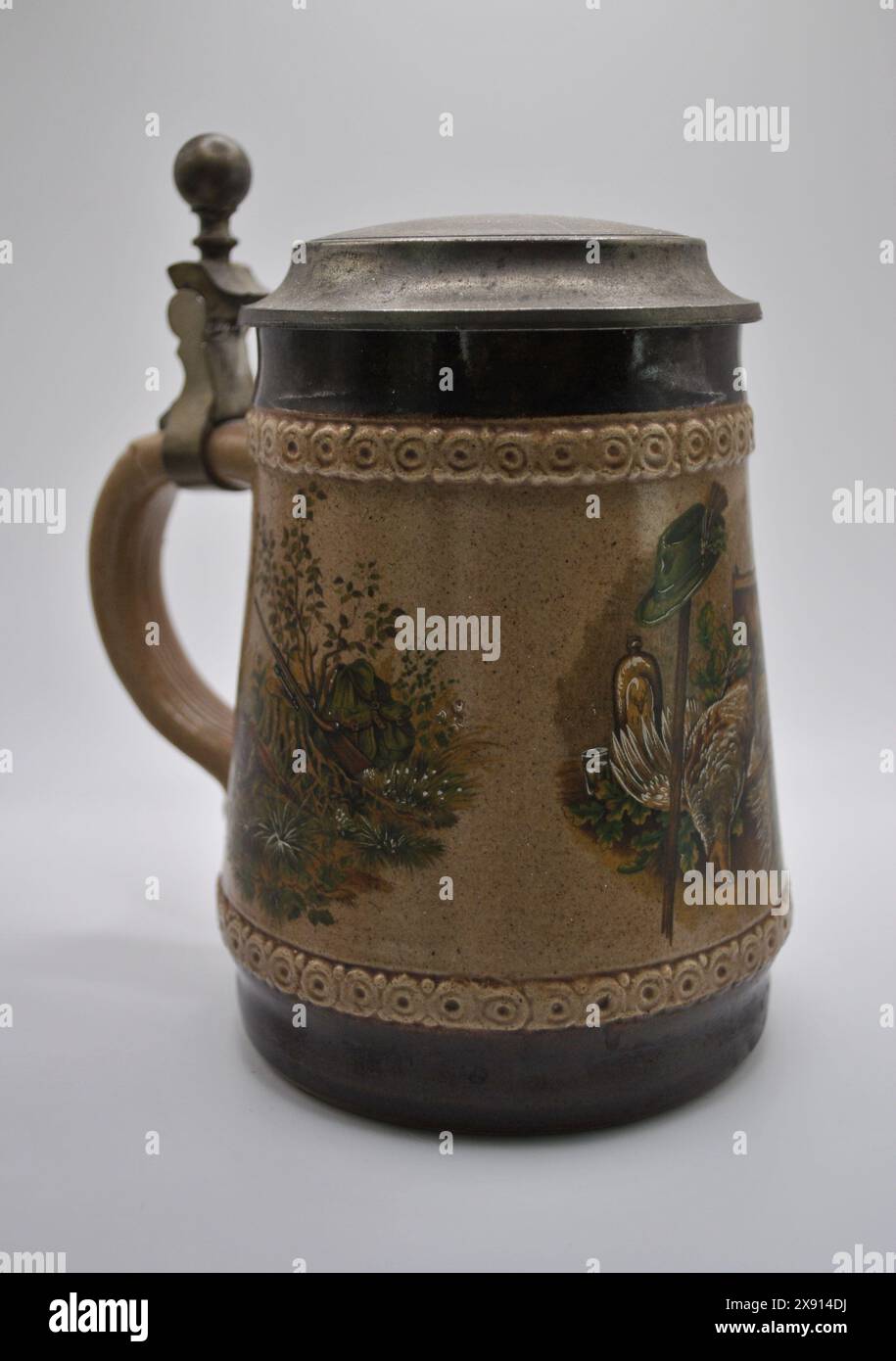 Vintage Marzi & Remy Brown Stein (Deutsch) Deutschland Jagd auf lokales Wild Stockfoto