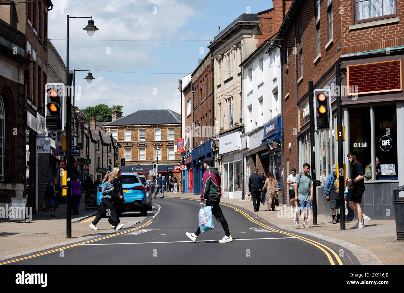 Silver Street, Wellingborough, Northamptonshire, England, Großbritannien Stockfoto