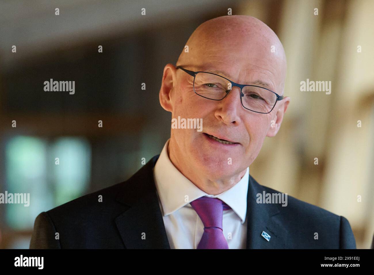 Edinburgh Schottland, Vereinigtes Königreich 28. Mai 2024. Erster schottischer Minister John Swinney im schottischen Parlament. Credit sst/alamy Live News Stockfoto