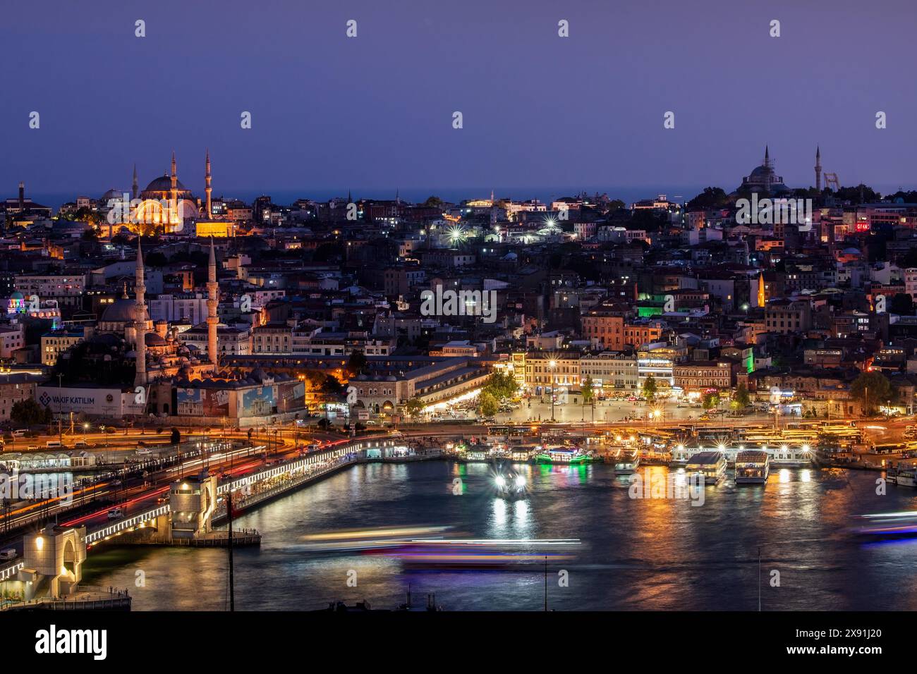 Istanbul bei Sonnenuntergang - Galata Viertel, Türkei Stockfoto