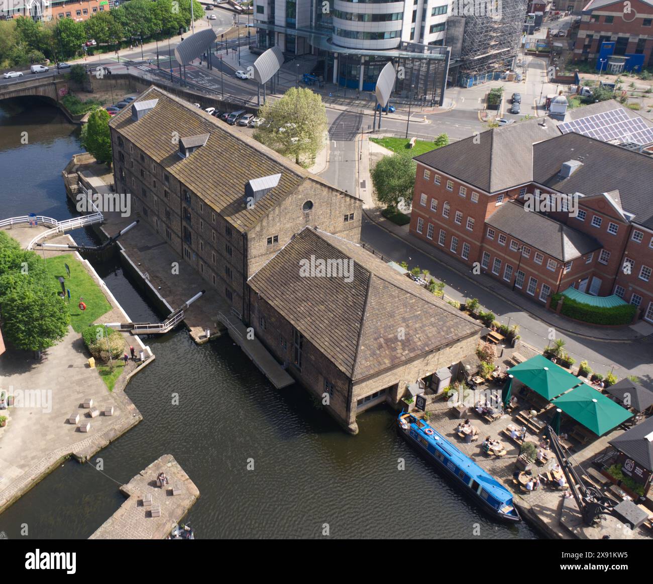 Kornkammer Wharf, Leeds, Yorkshire, Großbritannien Stockfoto