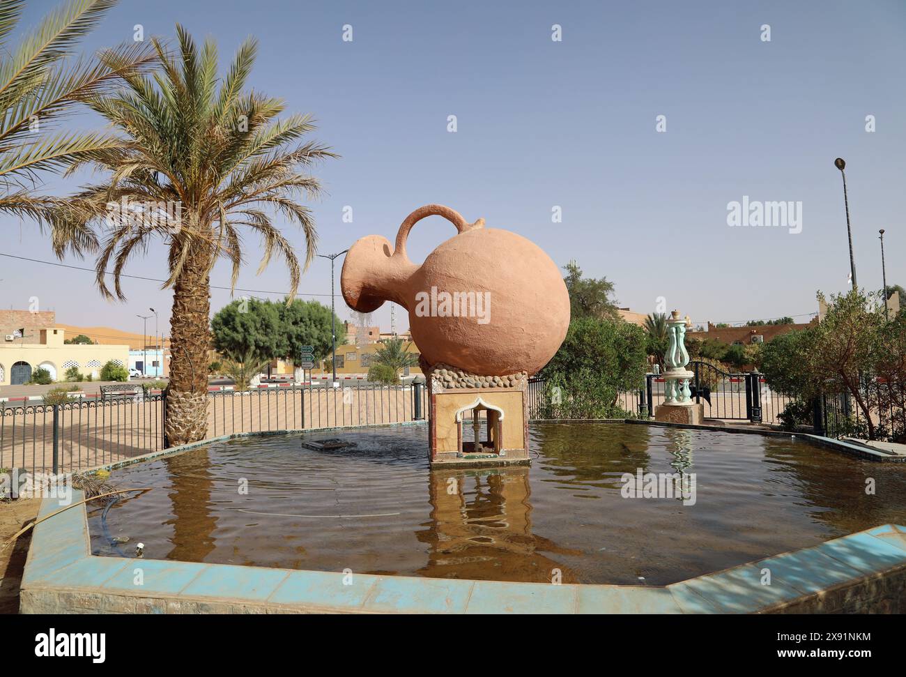 Zentrum der Oasenstadt Taghit in Westalgerien Stockfoto