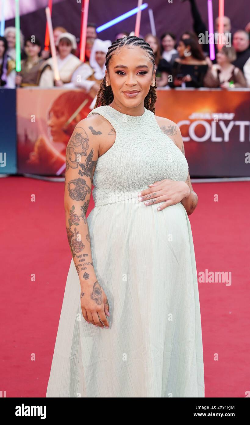 Yinka Bokinni nimmt an der britischen Premiere von Disney+'s The Acolyte im Odeon Luxe im Zentrum von London Teil. Bilddatum: Dienstag, 28. Mai 2024. Stockfoto