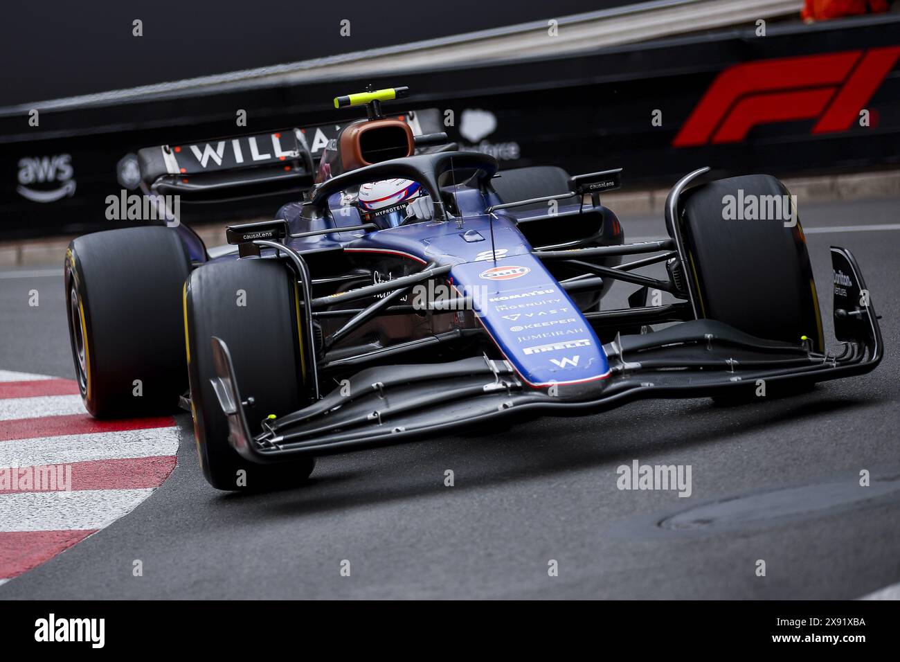 02 SARGEANT Logan (usa), Williams Racing FW46, Action während des Formel 1 Grand Prix de Monaco 2024, 8. Runde der Formel-1-Weltmeisterschaft 2024 vom 23. Bis 26. Mai 2024 auf dem Circuit de Monaco in Monaco Stockfoto