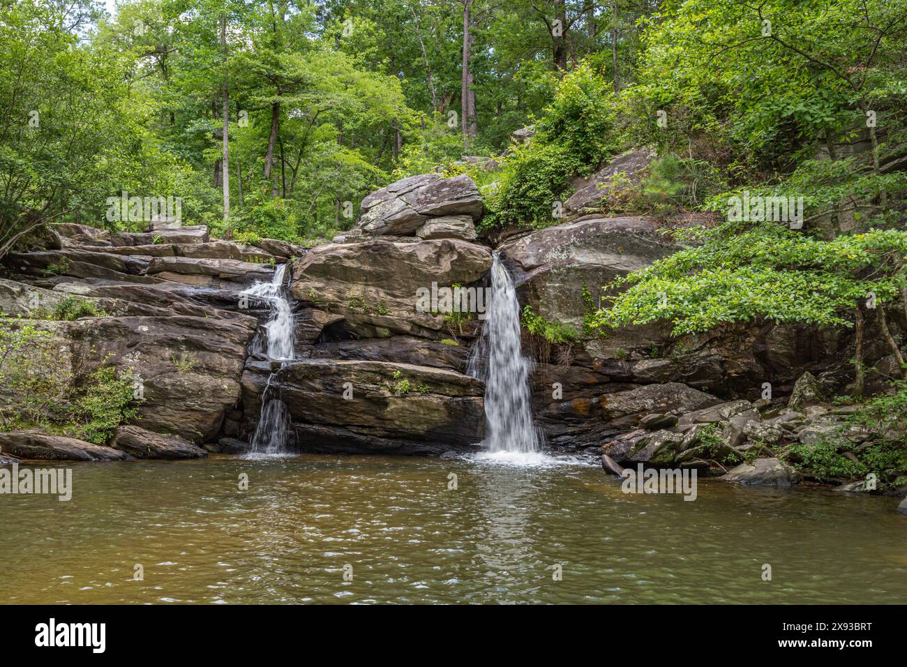 Cheaha Falls entlang des Chinnabee Silent Trail durch den Talladega National Forest in der Nähe von Lineville, Alabama Stockfoto