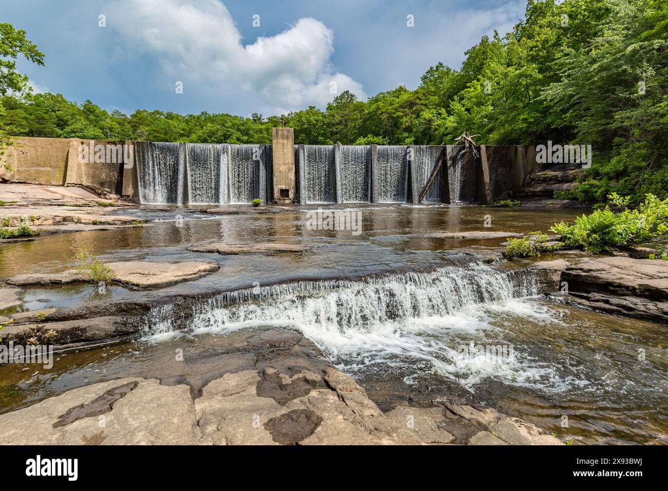 A. A. Miller Damm am Little River im Desoto State Park in der Nähe von Mentone, Alabama Stockfoto