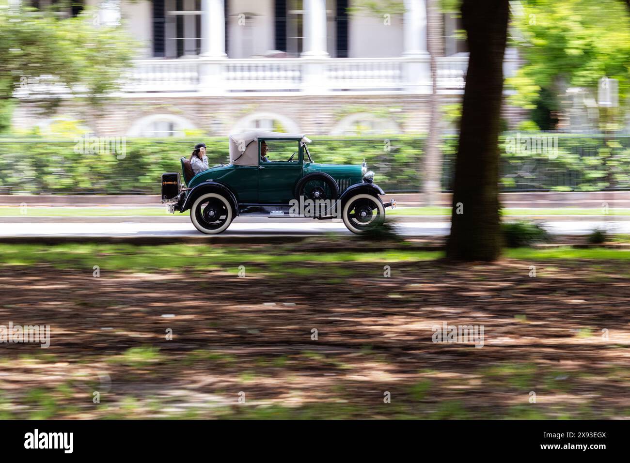 Zurück in die goldenen Zeiten, Vintage-Fahrt in Charleston, SC Stockfoto