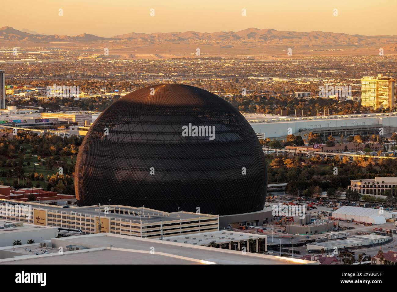 Das digitale Unterhaltungszentrum Sphere befindet sich im Bau in Las Vegas, Nevada Stockfoto