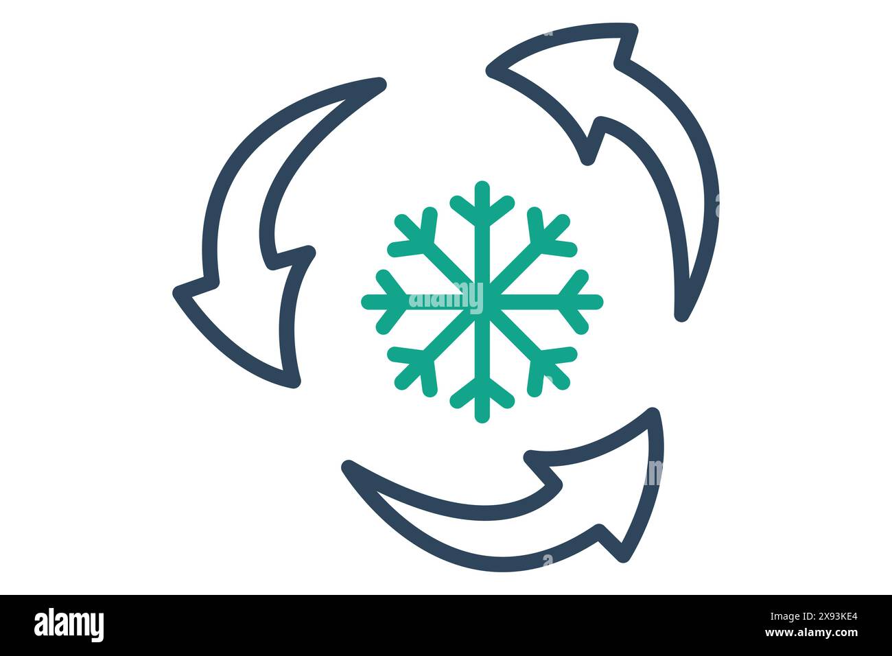 Symbol Kühlung. Symbol für Dienstprogramme. Liniensymbolstil. Utilities Elemente Vektorillustration Stock Vektor