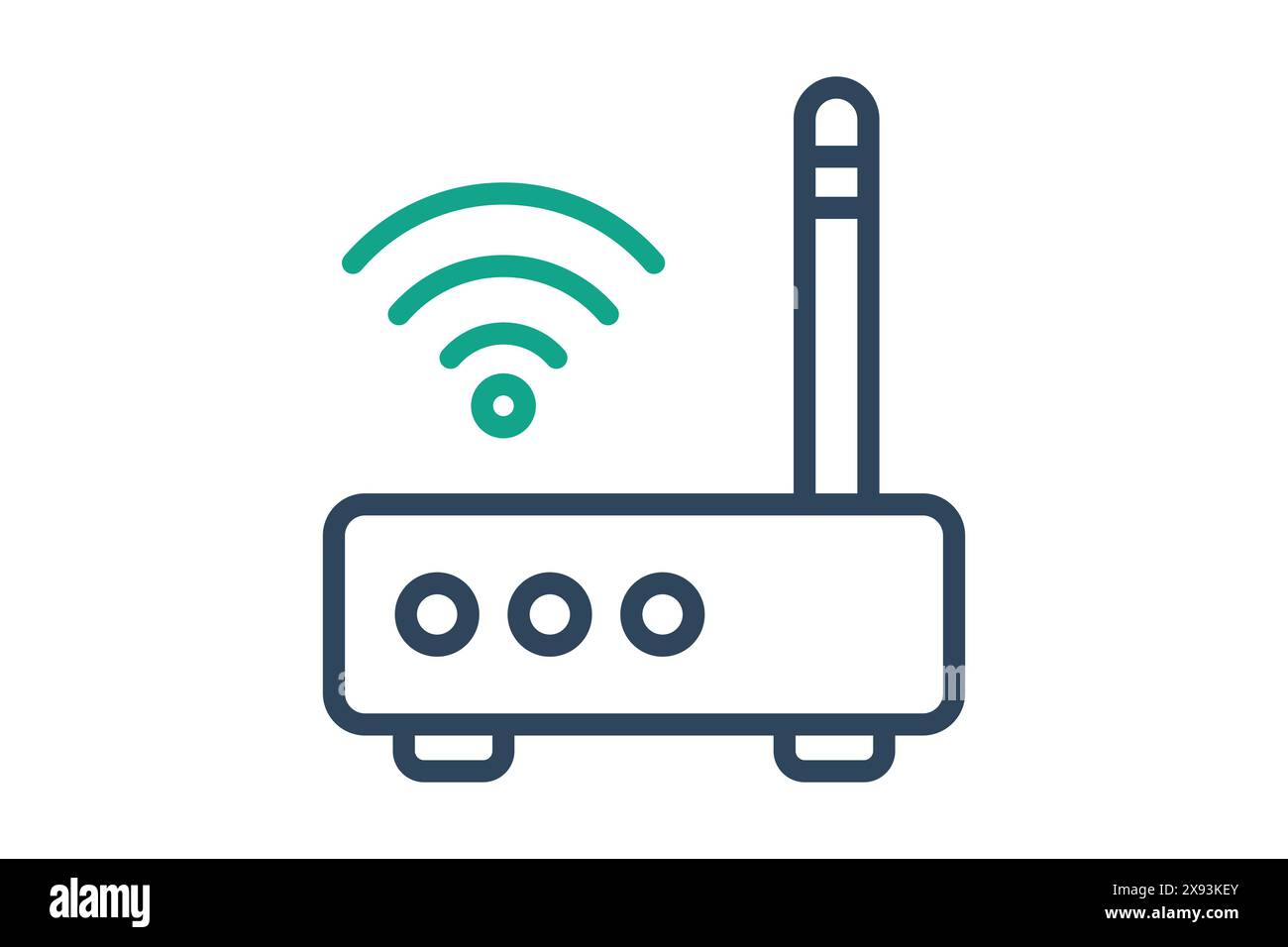 Breitband-Symbol. internet mit Signal. Symbol für Dienstprogramme. Liniensymbolstil. Utilities Elemente Vektorillustration Stock Vektor