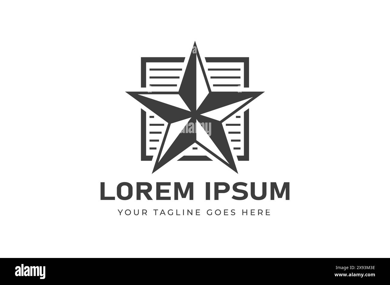 Sternsymbol mit Quadrat im Retro-Vintage-Stil Stock Vektor