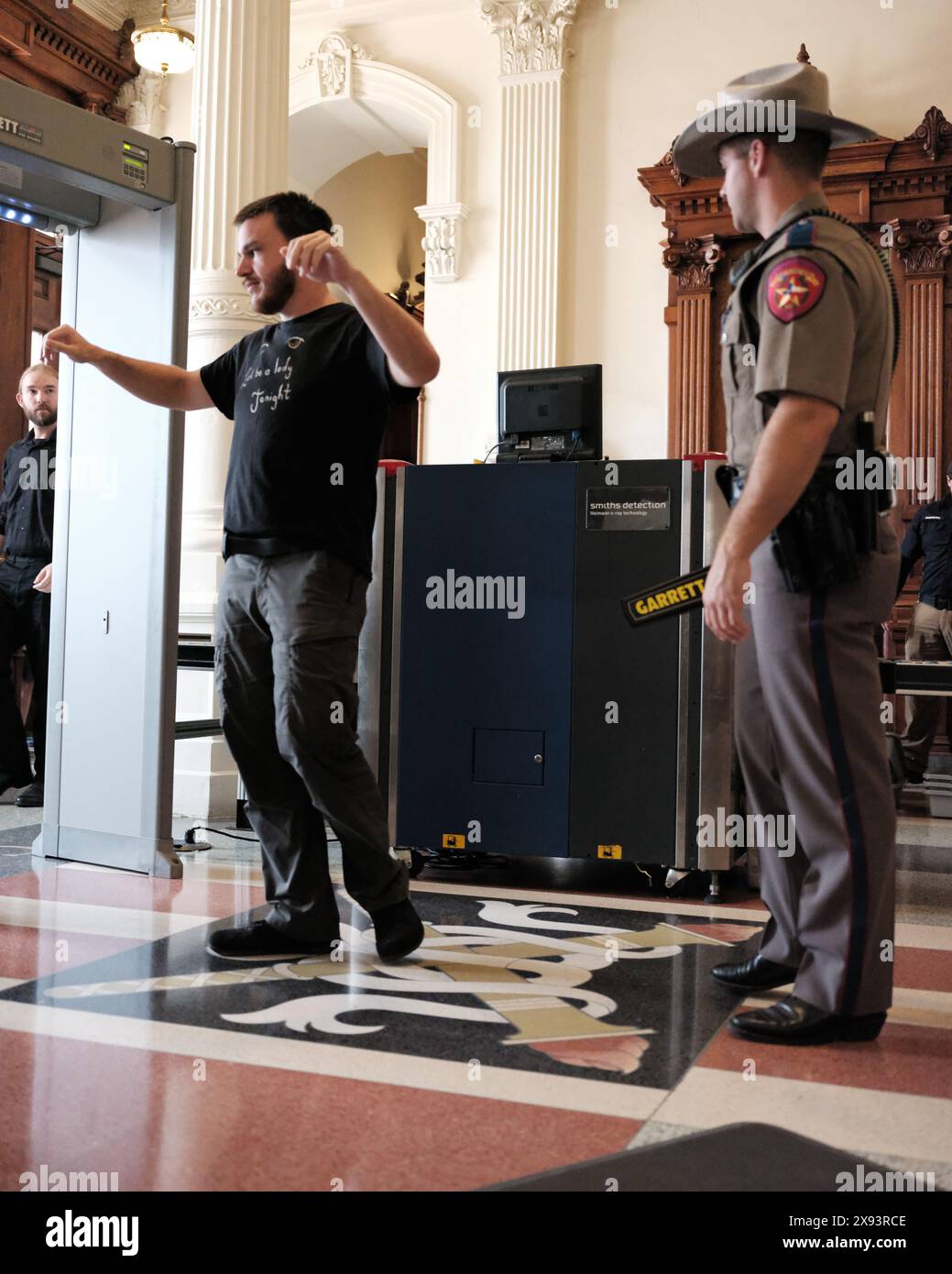 Sicherheit im State Capitol Building, Austim Texas Stockfoto