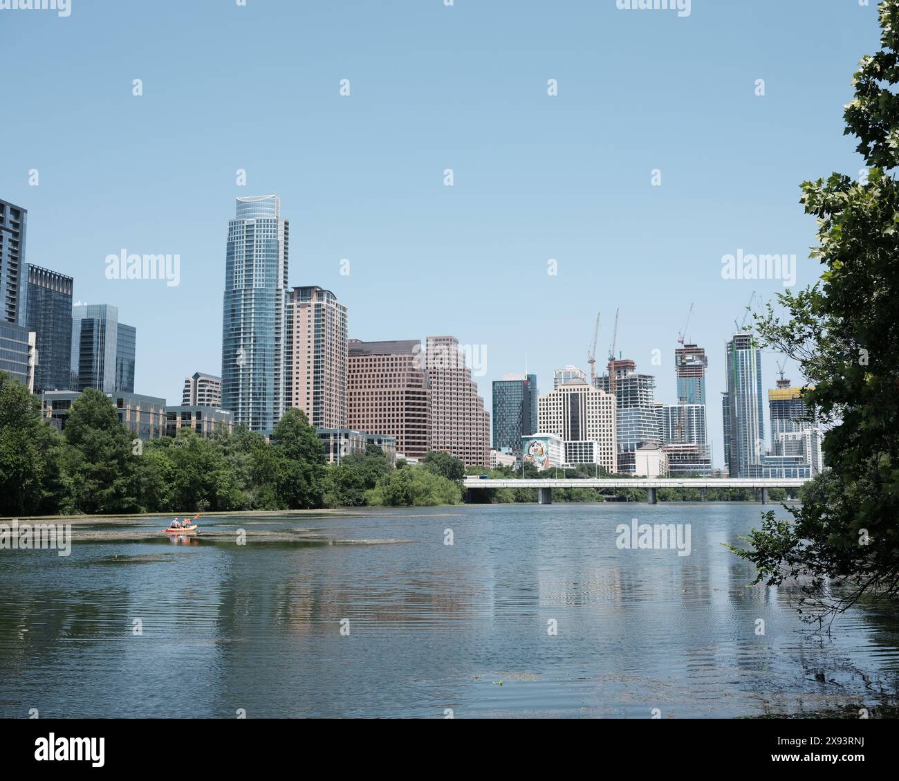 Austin Rvier Seite und Skyline Stockfoto