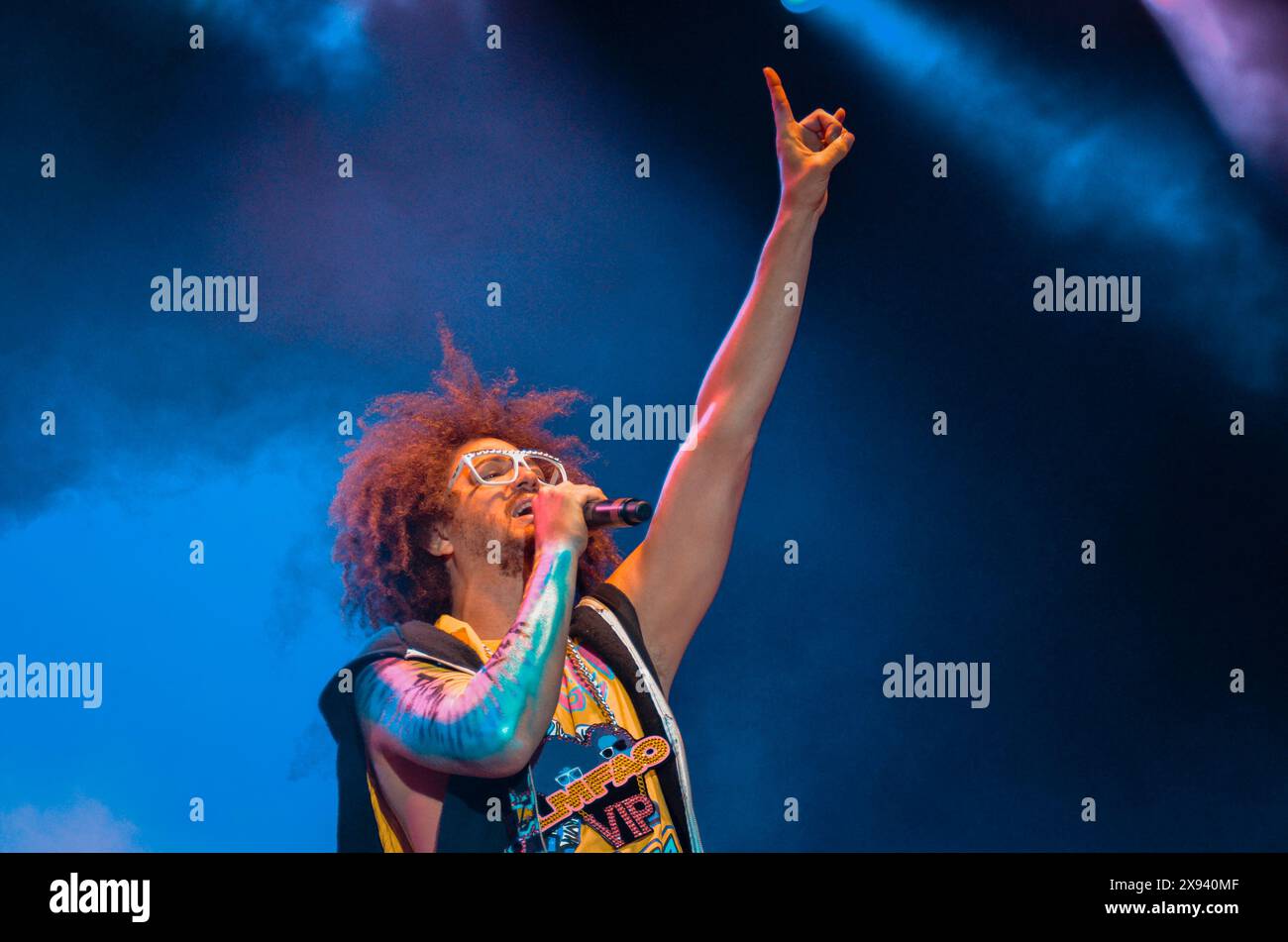 Redfoo - LMFAO, V2012, Hylands Park, Chelmsford, Essex, Großbritannien - 19. August 2012 Stockfoto