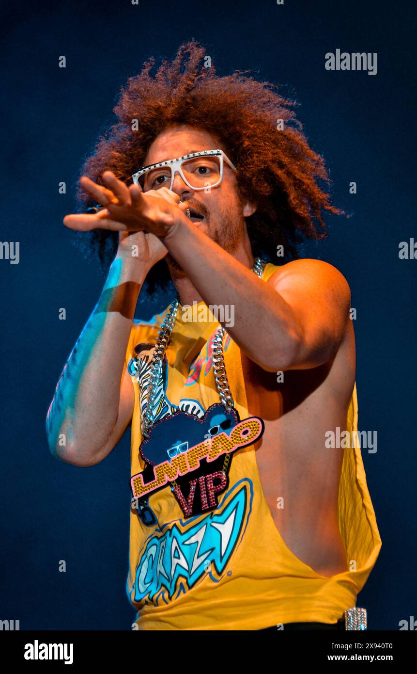 Redfoo - LMFAO, V2012, Hylands Park, Chelmsford, Essex, Großbritannien - 19. August 2012 Stockfoto