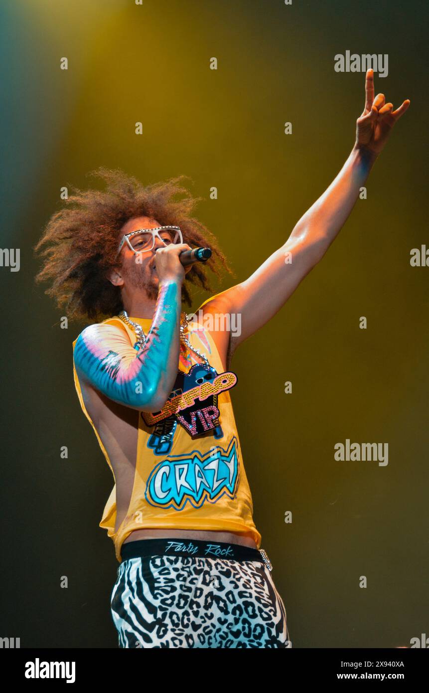 Redfoo - LMFAO, V2012, Hylands Park, Chelmsford, Essex, Großbritannien - 19. August 2012 Stockfoto