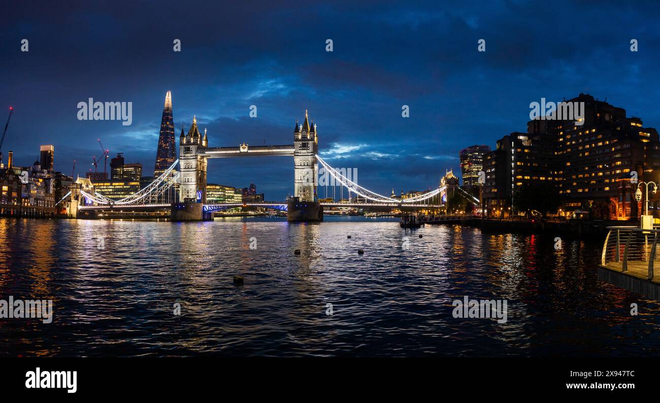 Tower Bridge und The Shard aus dem Osten, London, England, Großbritannien Stockfoto