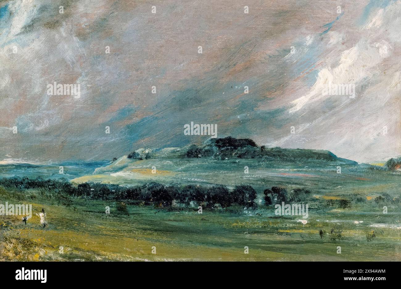 John Constable, Old Sarum, (Ölskizze), Landschaftsgemälde in Öl auf dünner Karte, 1829 Stockfoto