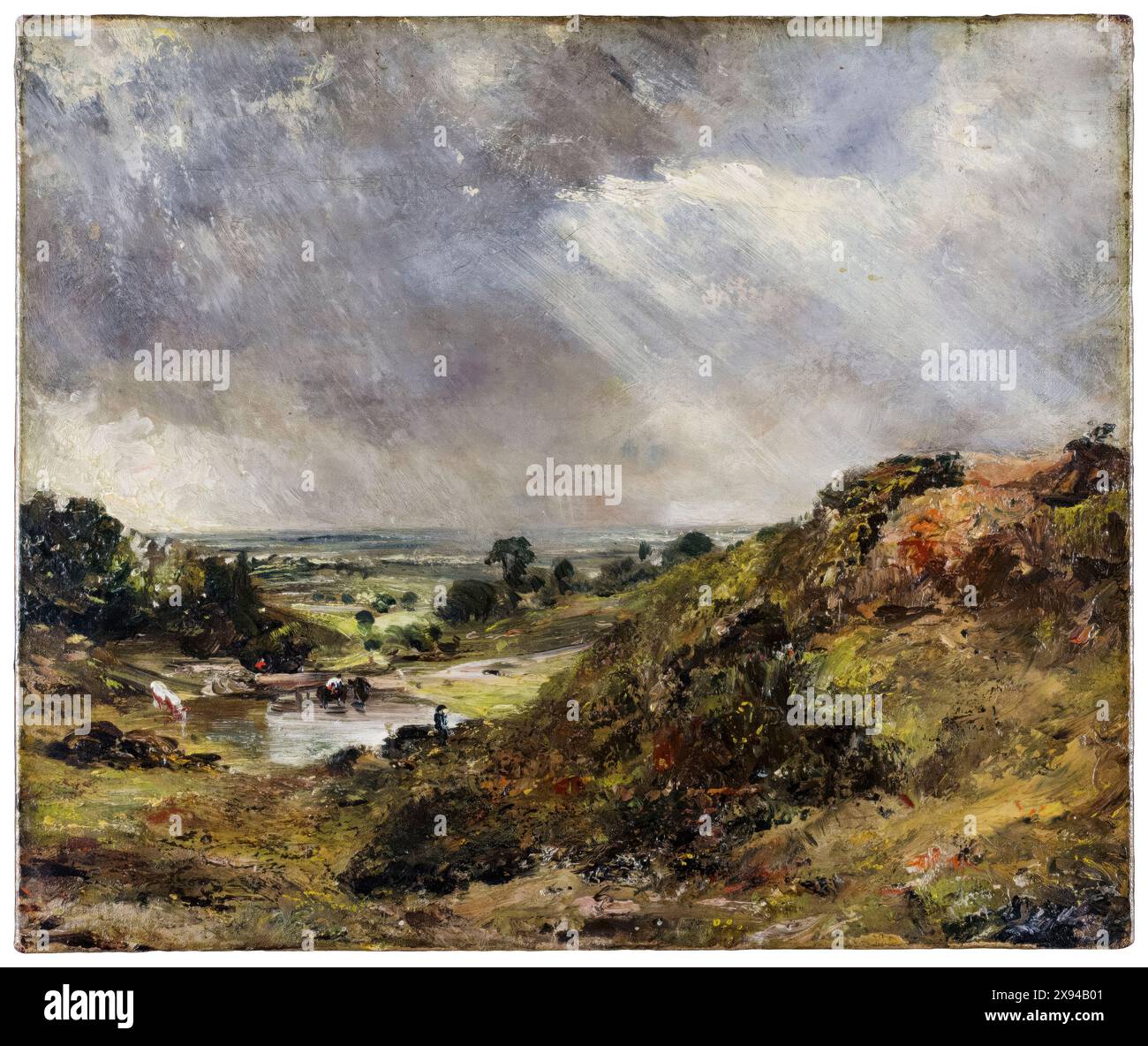 John Constable, Branch Hill Pond, Hampstead (Ölskizze), Landschaftsmalerei in Öl, 1819 Stockfoto