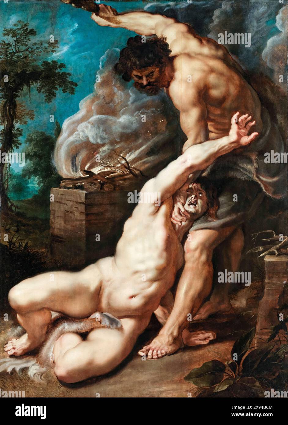 Peter Paul Rubens, Kain tötet Abel, Gemälde in Öl auf Holz, 1608-1609 Stockfoto