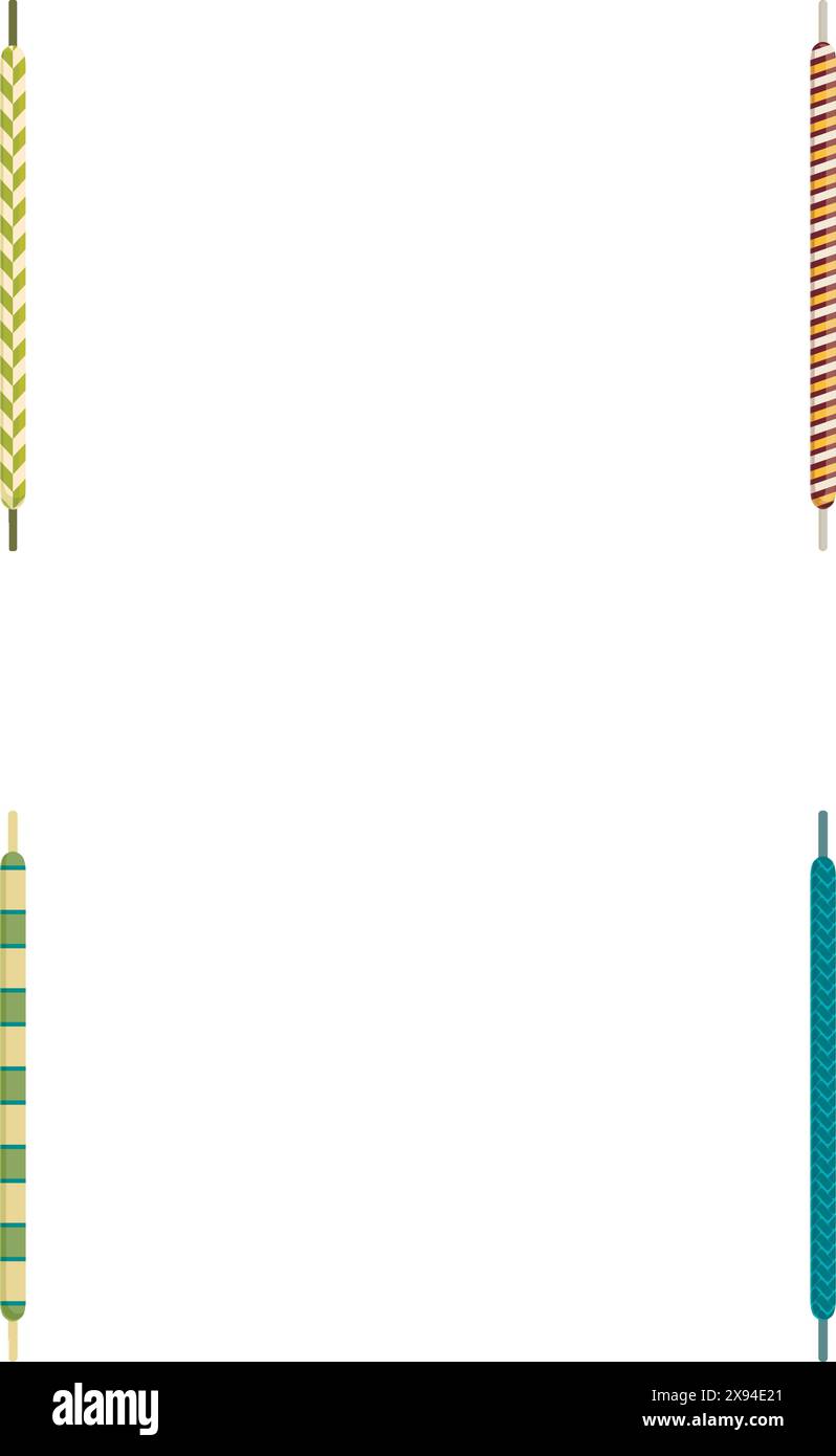 Vektor-Illustration Sammlung von vier Seildesigns isoliert auf weißem Hintergrund Stock Vektor