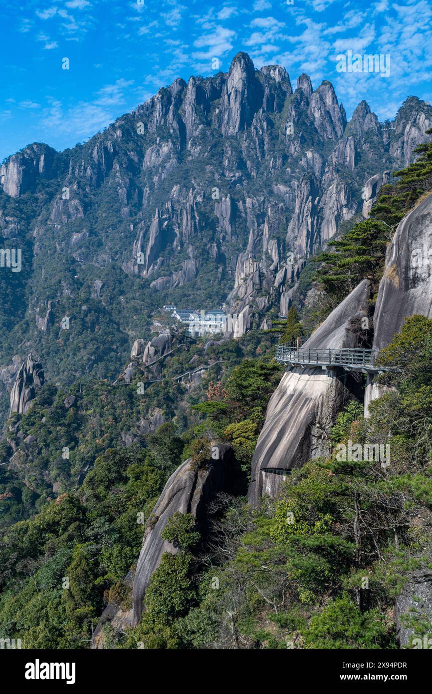 Hotel im UNESCO-Weltkulturerbe, Taoist Sanqing Mountain, Jiangxi, China, Asien Stockfoto