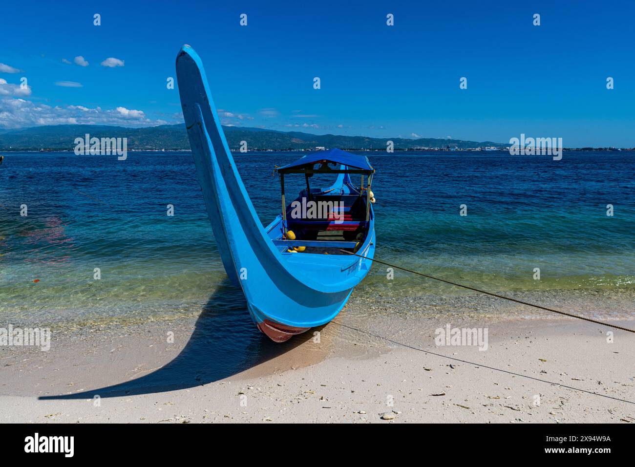 Touristenboot, Insel Grande Santa Cruz, Zamboanga, Mindanao, Philippinen, Südostasien, Asien Stockfoto