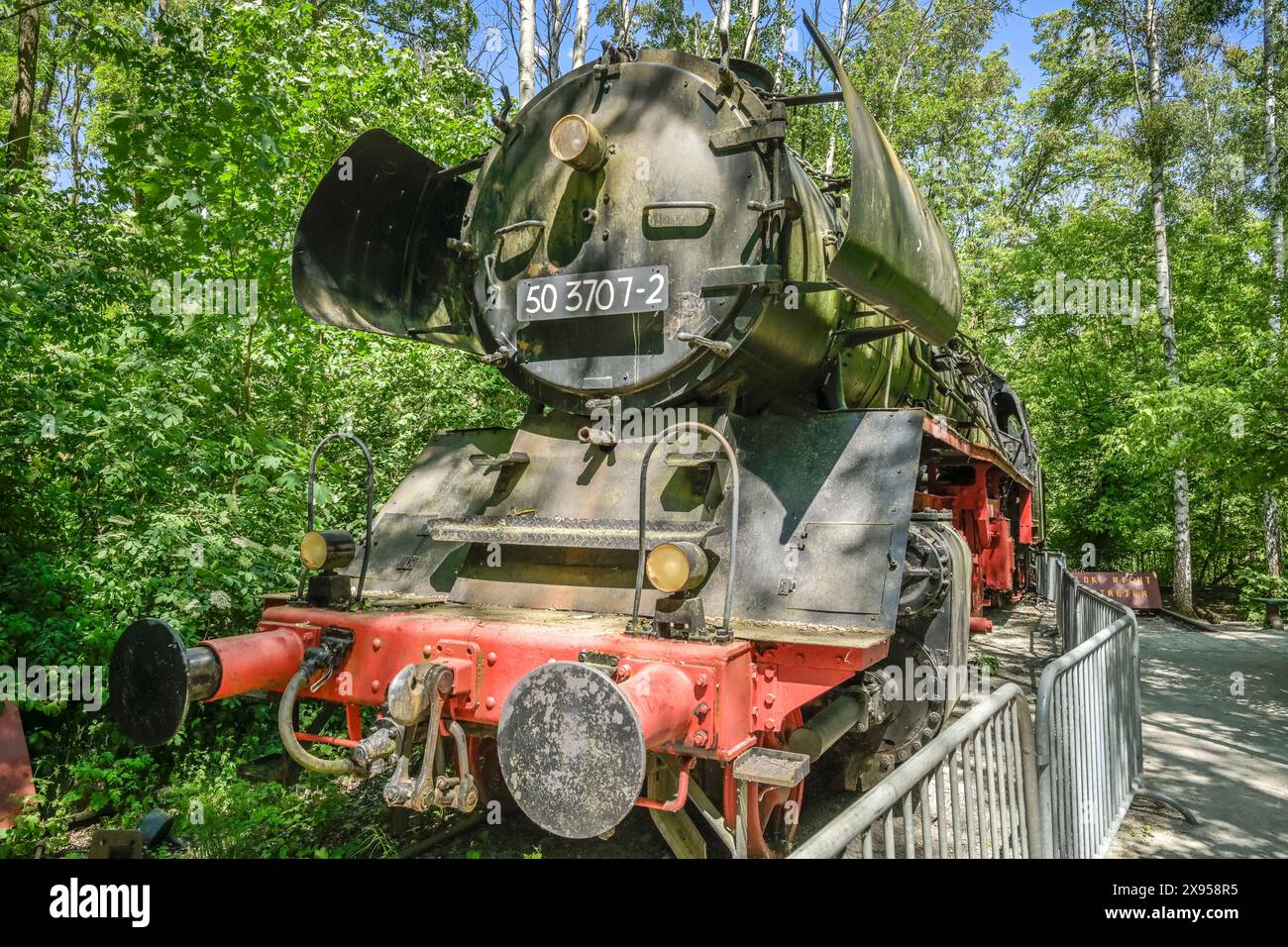 Stillgelegte Lokomotive Baureihe 50, Naturpark Schöneberger Südgelände, Prellerweg, Schöneberg, Berlin, Deutschland Ausrangierte Lok Baureihe 50, Naturp Stockfoto