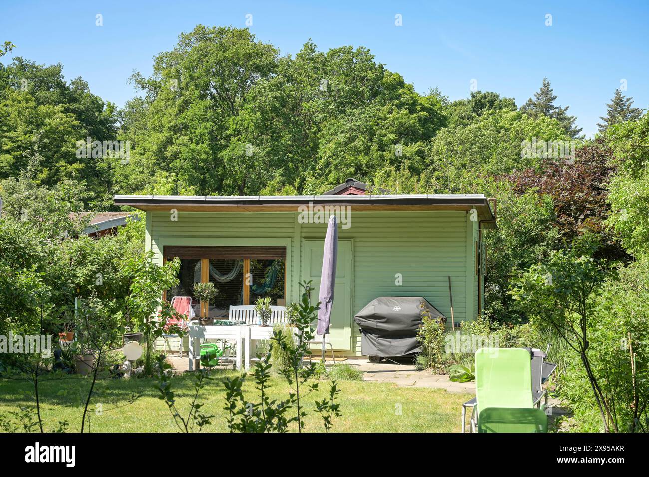 Kleingartenkolonie Rauhe Berge, Münsterdamm, Steglitz, Berlin, Deutschland, Kleingarten, Gartenkolonie Rauhe Berge, Münsterdamm, Steglitz, Berlin, D Stockfoto