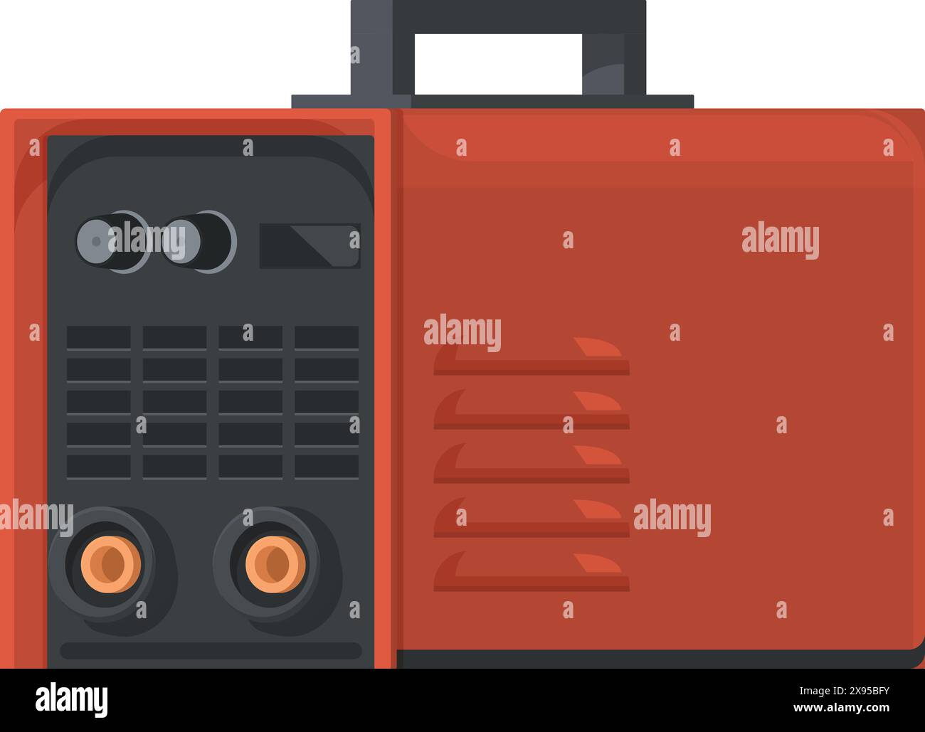 Vintage tragbare Radio-Illustration mit flachem Design und Retro-Stil, die einen altmodischen Entertainment-Receiver zeigt Stock Vektor