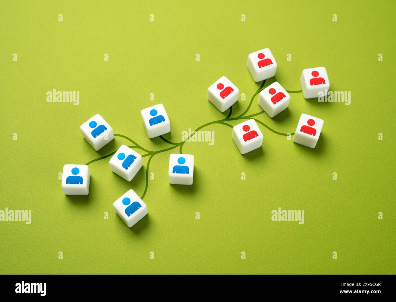 Verbindungen zwischen Gruppen. Teams zusammenführen. Geschäftsbeziehung. Familienbande. Stockfoto
