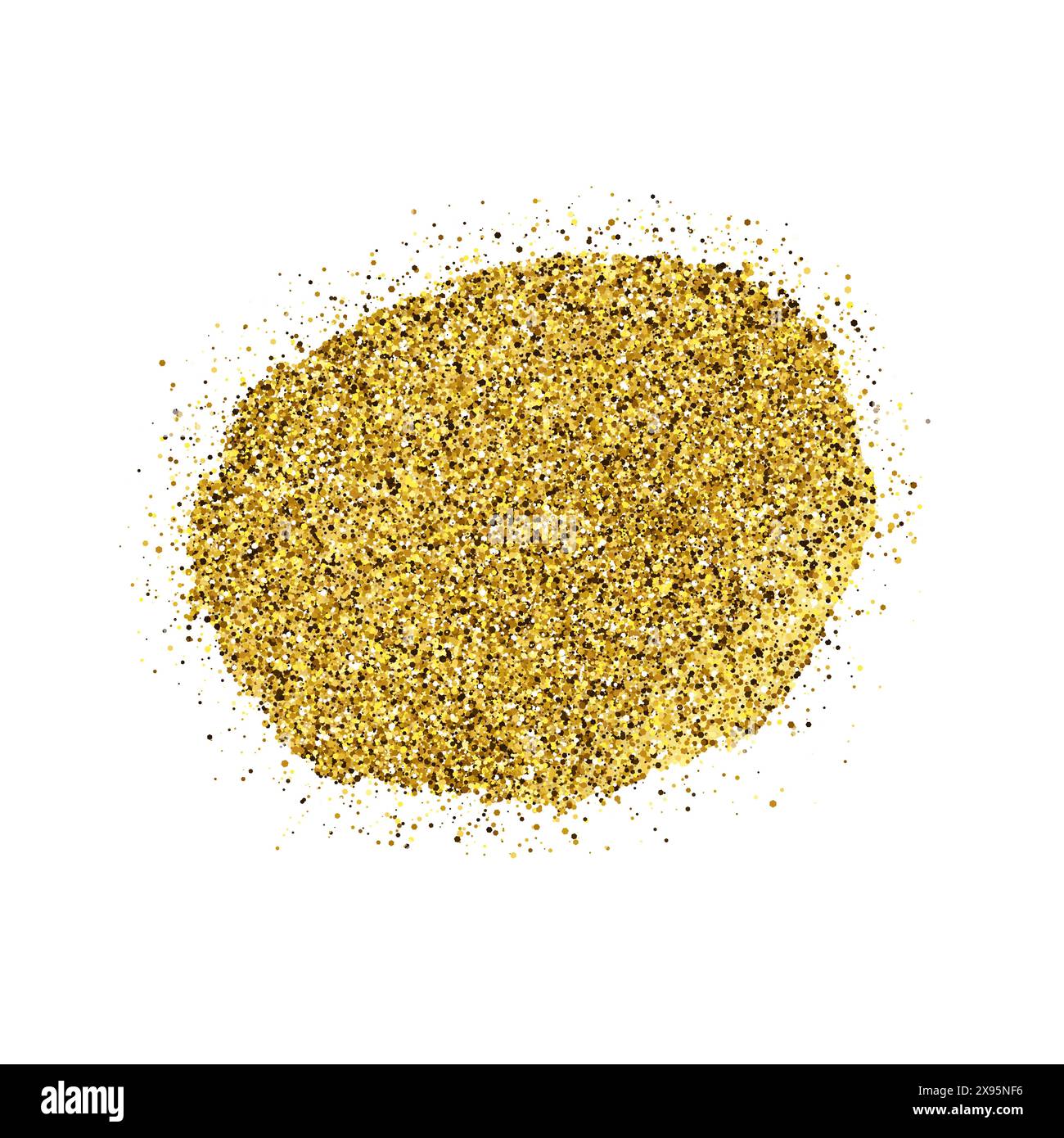 Goldene Farbe glitzernde Kulisse auf weißem Hintergrund. Hintergrund mit goldenen Funkeln und Glitzereffekt. Leerer Platz für Ihren Text. Vektorillustrat Stock Vektor